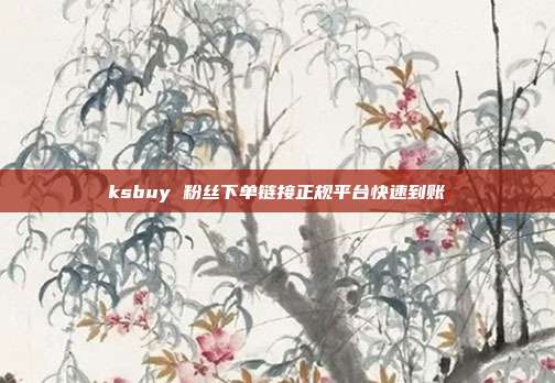 ksbuy 粉丝下单链接正规平台快速到账