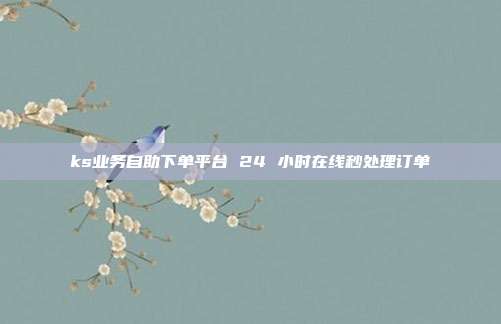 ks业务自助下单平台 24 小时在线秒处理订单