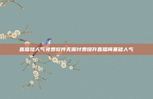 直播挂人气免费软件无需付费提升直播间基础人气