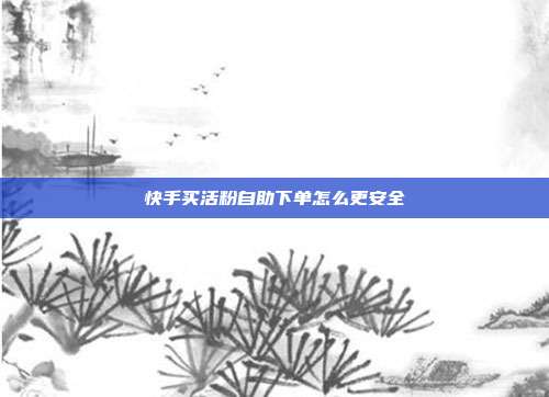 快手买活粉自助下单怎么更安全