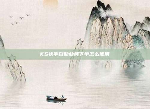 KS快手自助业务下单怎么使用