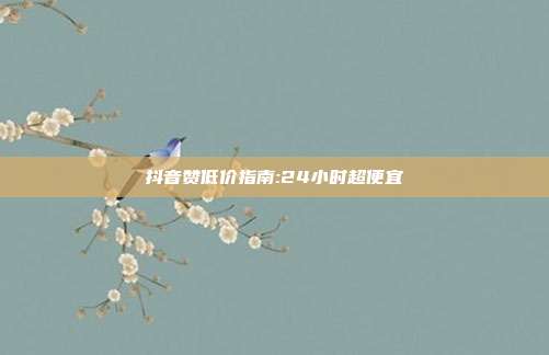 抖音赞低价指南:24小时超便宜
