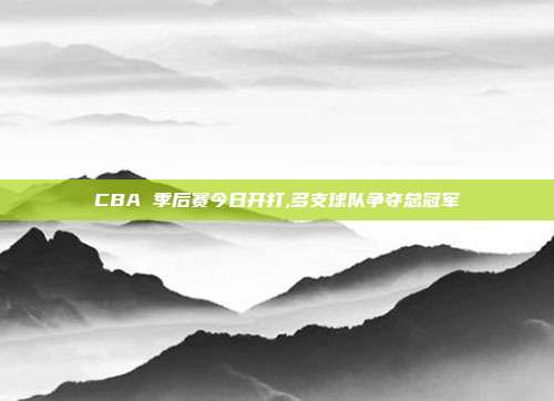 CBA 季后赛今日开打,多支球队争夺总冠军