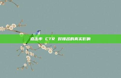 点击率 CTR 对排名的真实影响